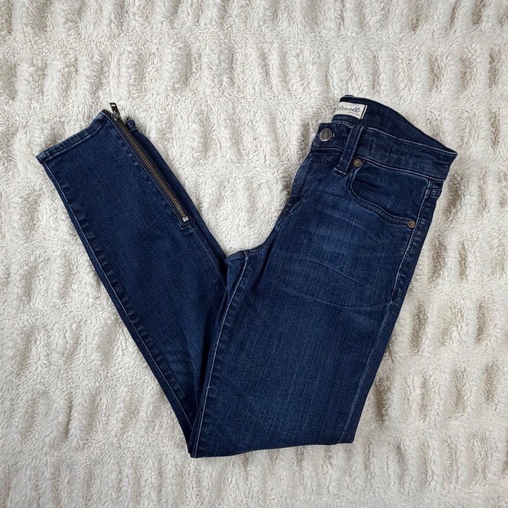 Madewell Skinny Skinny Jeans Dark Wash Ankle Zip Denim B0626 Size 26